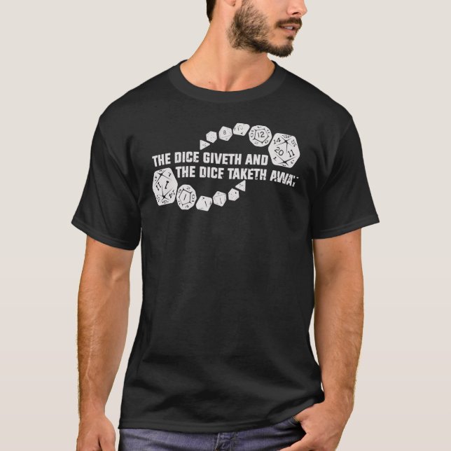 Popular Dungeons And Dragons Dice Giveth And Dice  T-Shirt (Vorderseite)