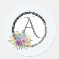 *~* Popular Girly Floral Glitzer Initial Monogram