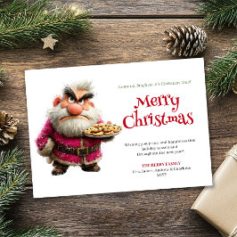 Popular humor Santa downloadable festive card Feiertagskarte