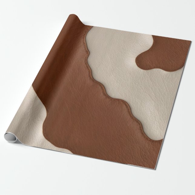 Popular Luxury Elegant Faux Cow Leather Collection Geschenkpapier (Ungerollt)