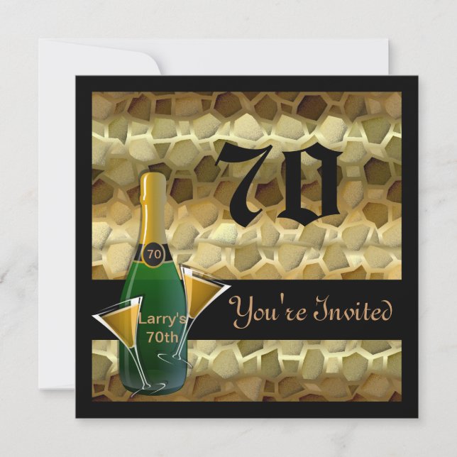 Populäre 70. Geburtstags-Party Einladungen (Vorderseite)