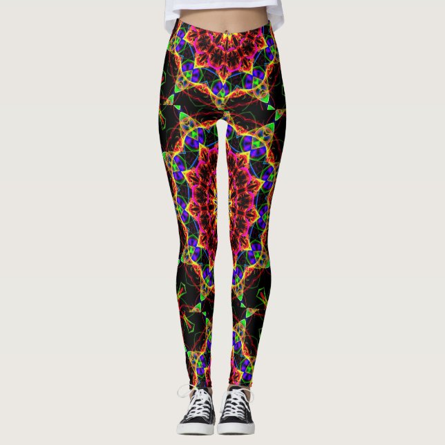 Populäre Psychedelische Muster Leggings (Vorderseite)