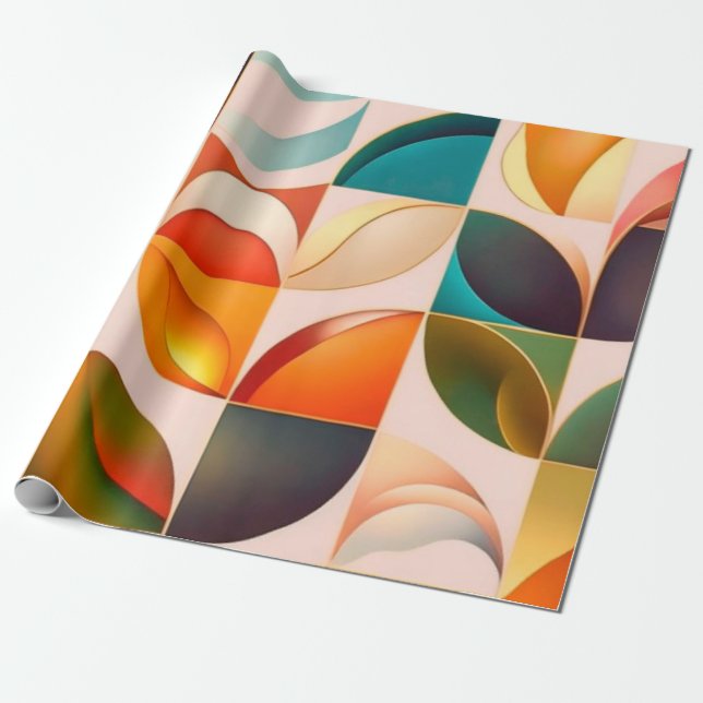Populäre Retro-Sammlung Abstrakter Quadrate Geschenkpapier (Ungerollt)