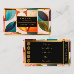 Populäre Retro-Sammlung Abstrakter Quadrate Visitenkarte