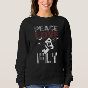 Populäre Skydiving Parachuting Design Peace Liebe Sweatshirt