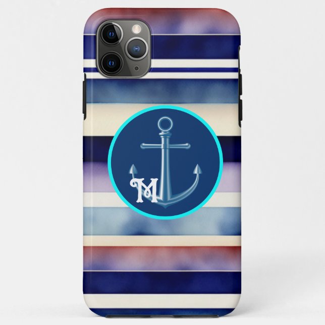 Populäre Summer Navy Blue Boat Stripes Collection Case-Mate iPhone Hülle (Rückseite)