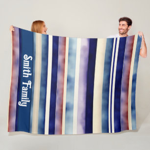 Populäre Summer Navy Blue Boat Stripes Collection Fleecedecke