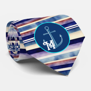 Populäre Summer Navy Blue Boat Stripes Collection Krawatte