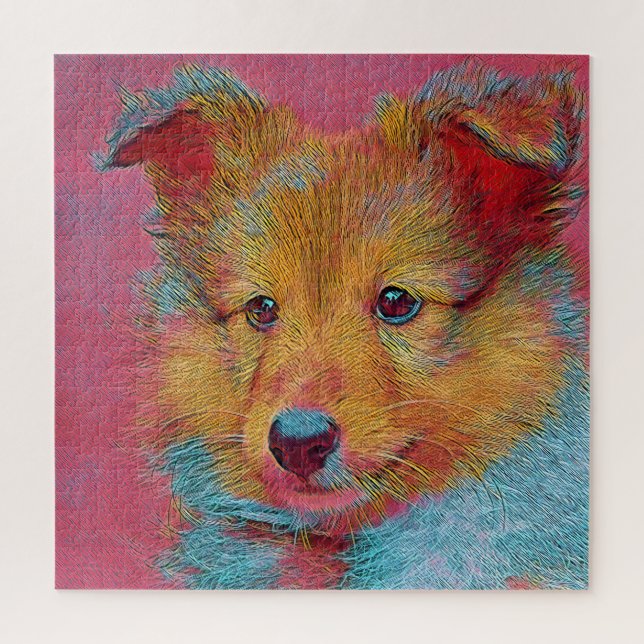 populäre Tiere - Welpen Puzzle (Vertikal)