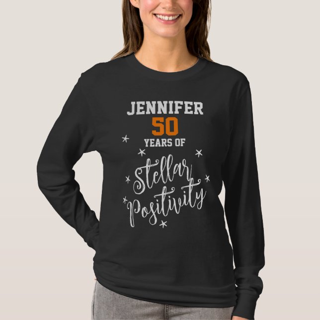 Populärer Name Jennifer Positivity 50. Geburtstag T-Shirt (Vorderseite)