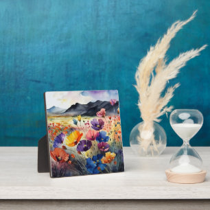 Populationen und Berge Fotoplatte