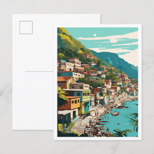 Porau-Prince Haiti Vintage Travel Illustration Postkarte