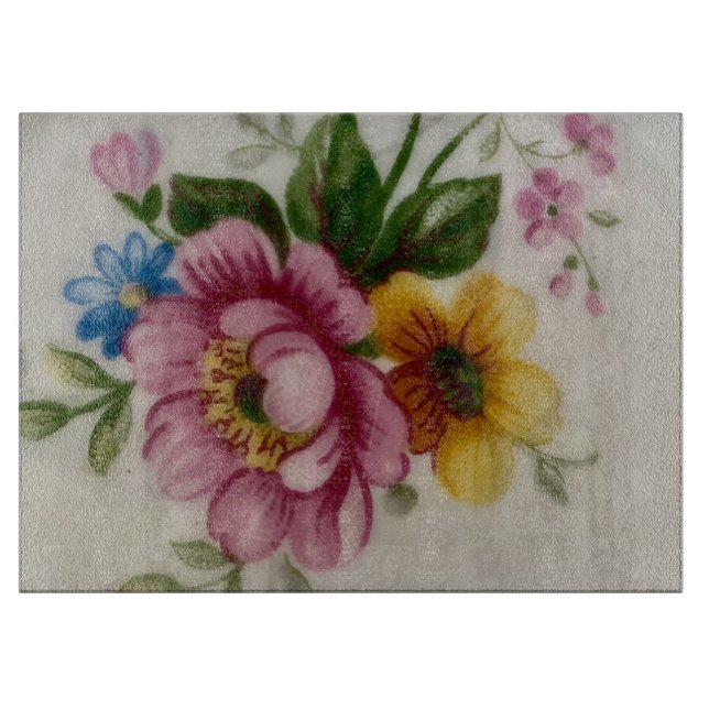 Porcelain Inspired Floral Cutting Board Schneidebrett (Vorderseite)