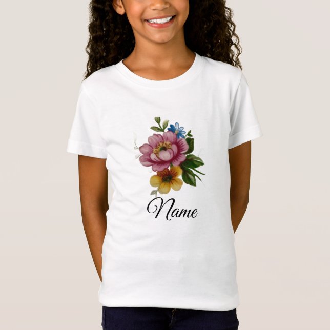 Porcelain Inspired Floral  T-Shirt (Vorderseite)