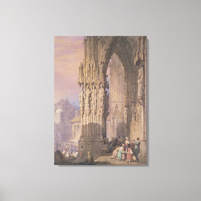 Porch des Regensburger Doms Leinwanddruck (Vorderseite)