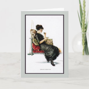 Porch Swing Flirt Grußkarte der 1910er Jahre Karte