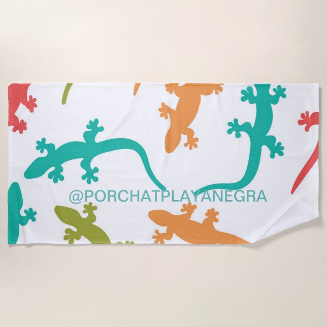 PorchAtPlayaNegra Gecko Strandtuch (Vorderseite)
