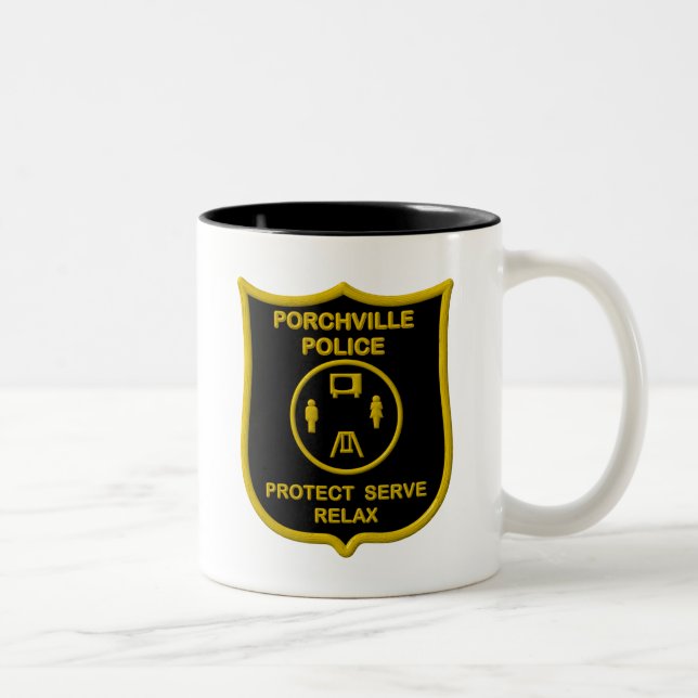 Porchville Polizei Zweifarbige Tasse (Rechts)