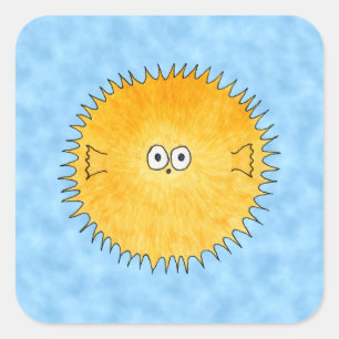 Porcupine Fisch. Quadratischer Aufkleber
