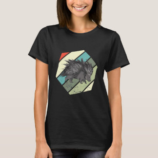 Porcupine Hexagon Retro Vintage Wirbelsäule T-Shirt