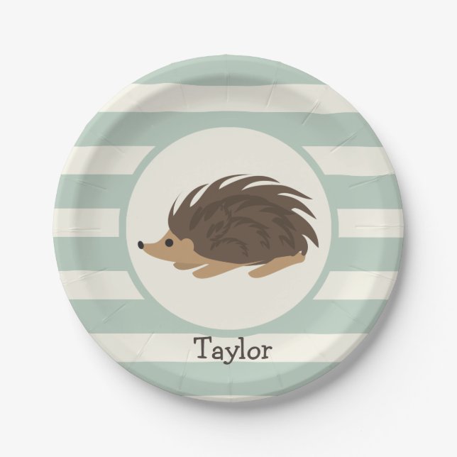Porcupine, Igel, hellgrün Pappteller (Vorderseite)