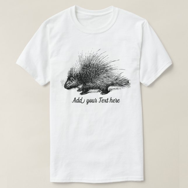 Porcupine Illustration personalisierbare Mens T -  T-Shirt (Design vorne)