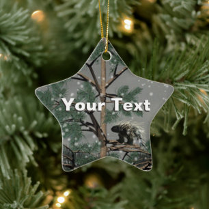 Porcupine im Pinienwald Keramikornament