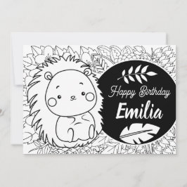 Porcupine Kindergeburtstag Blumenfarbe Feiertagskarte
