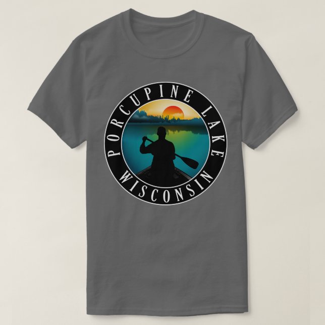 Porcupine Lake Wisconsin Canoeing T-Shirt (Design vorne)
