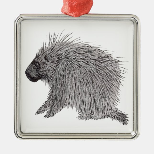 Porcupine Ornament Aus Metall (Vorne)