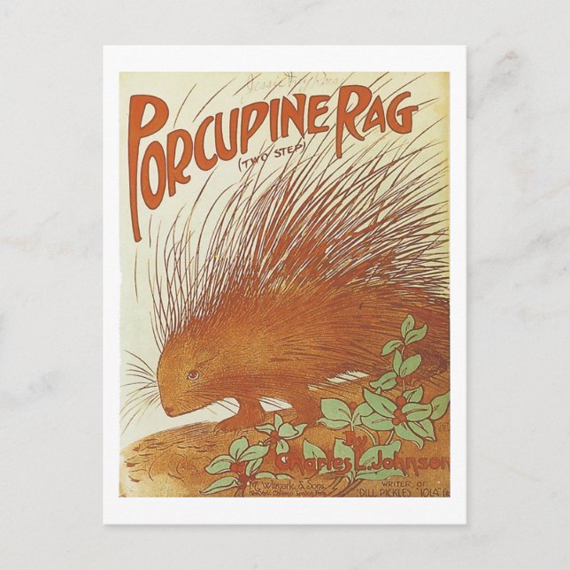 Porcupine Rag Vintag Songbook Cover Postkarte (Vorderseite)