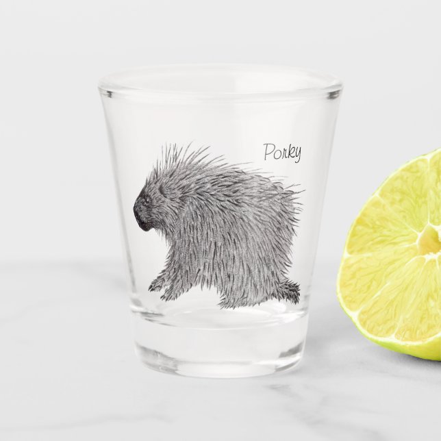 Porcupine Schnapsglas (Vorderseite)