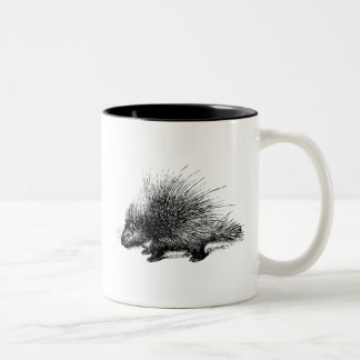 Porcupine-Vintage Abbildung Zweifarbige Tasse