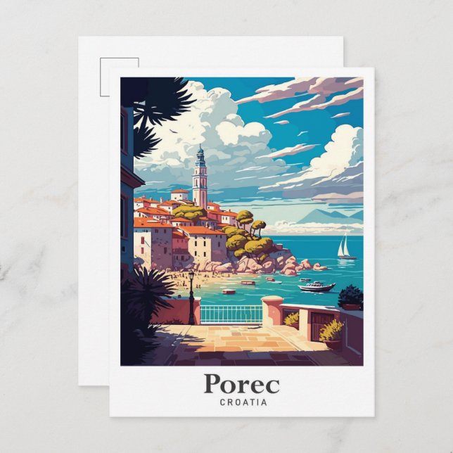 Porec Croatia Kunst, Dichtung und Musik Postkarte (Vorne/Hinten)