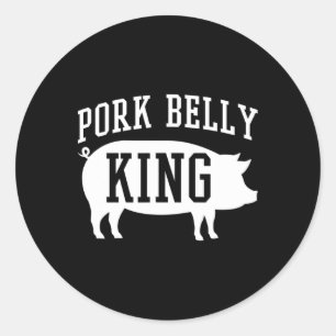 Pork Belly King Funny Byrbecue Runder Aufkleber