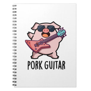 Pork Guitar Funny Rock Guitar Pig Pub Notizblock