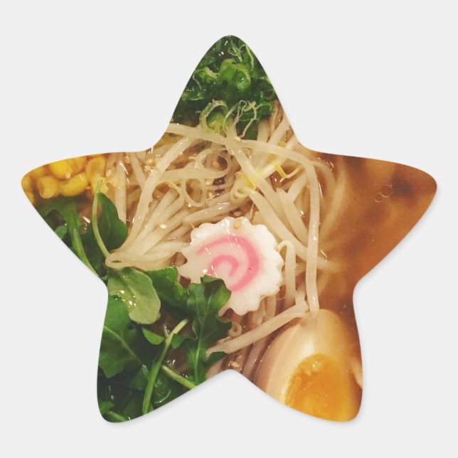 Pork Ramen Noodles Stern-Aufkleber (Vorderseite)