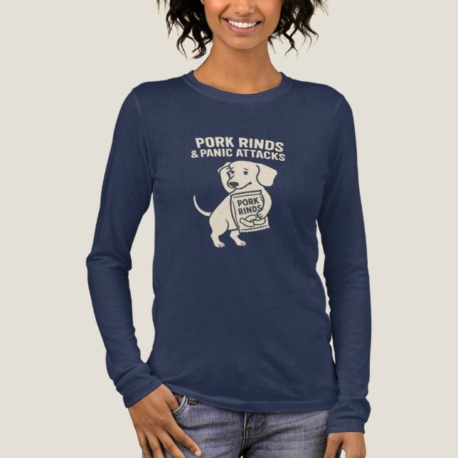 Pork Rinds & Panic Attacks | Anxious Dachshund Tri-Blend Shirt (Vorderseite)