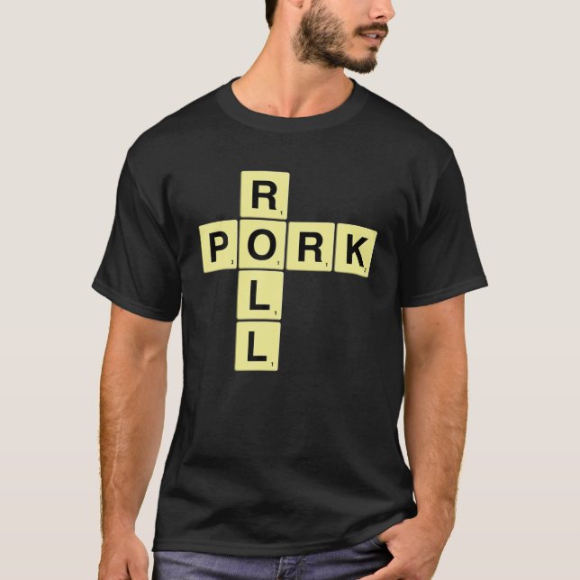 Pork Roll Letter Word Puzzle Game Graphic NJ Egg C T-Shirt (Vorderseite)