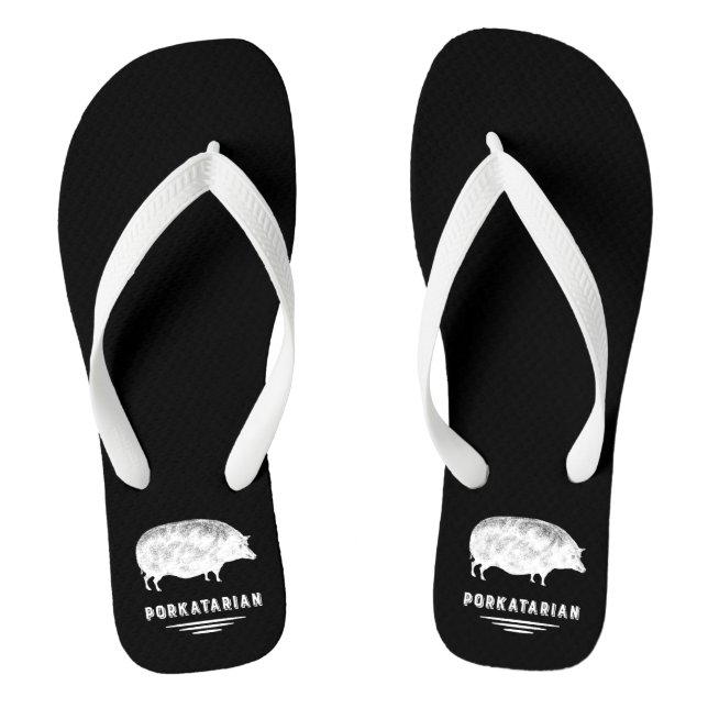 Porkatarian - lustiger Speck-Liebhaber-Vintages Flip Flops (Fußbett)