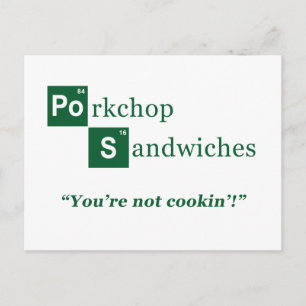 Porkchop Sandwiches Parody-Logo Postkarte