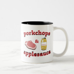porkchops u. Apfelmus Zweifarbige Tasse