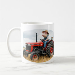 porker on a tractor mug kaffeetasse