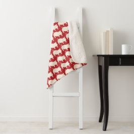 Porky Pals Red White Small Sherpa Blanket Sherpadecke
