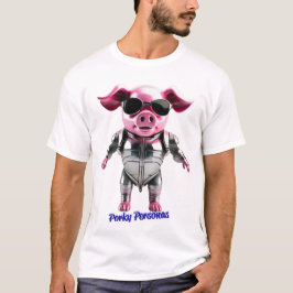 Porky Personas lustige Schweinecharakter T-Shirt