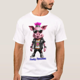 Porky Personas lustige Schweinecharakter T-Shirt