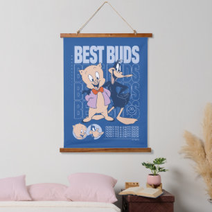 Porky Pig & DAFFY DUCK™ Best Buds Wandteppich Mit Holzrahmen