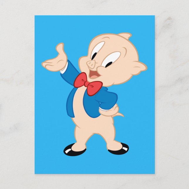 Porky Pig | Klassische Pose Postkarte (Vorderseite)