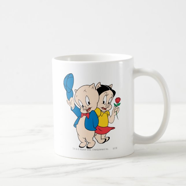 Porky Pig und Petunia Kaffeetasse (Rechts)