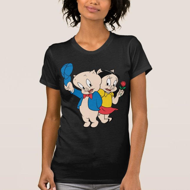 Porky Pig und Petunia T-Shirt (Vorderseite)